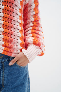 AlyssaIW Crochet Pullover - Multi Colour