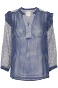 OrianaPW Blouse - Blue Border Print