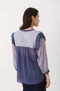 OrianaPW Blouse - Blue Border Print