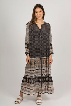OrkidePW Dress - Black Border Print