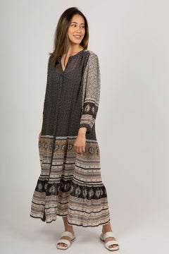 OrkidePW Dress - Black Border Print