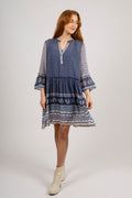 SophiaePW Dress - Blue Border Print