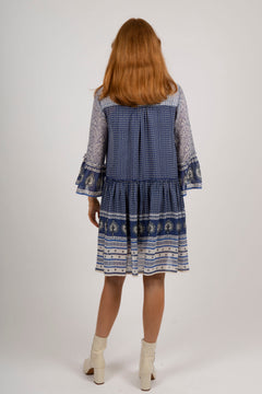 SophiaePW Dress - Blue Border Print