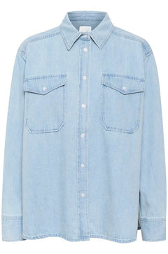 CollettePW SH - Whiteish Blue Denim