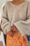 Milana Ls Mohair Knit - Beige