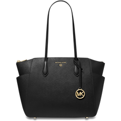 Marilyn Medium Saffiano Leather Tote Bag - Black