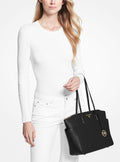 Marilyn Medium Saffiano Leather Tote Bag - Black
