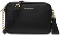 Jet Set Medium Pebbled Leather Crossbody Bag - Black/Gold
