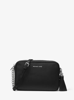 Ginny Leather Crossbody Bag - Black/Silver