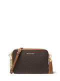Jet Set Medium Logo Crossbody Bag - Brown
