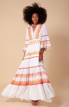 Taliah Long Dress - Coral