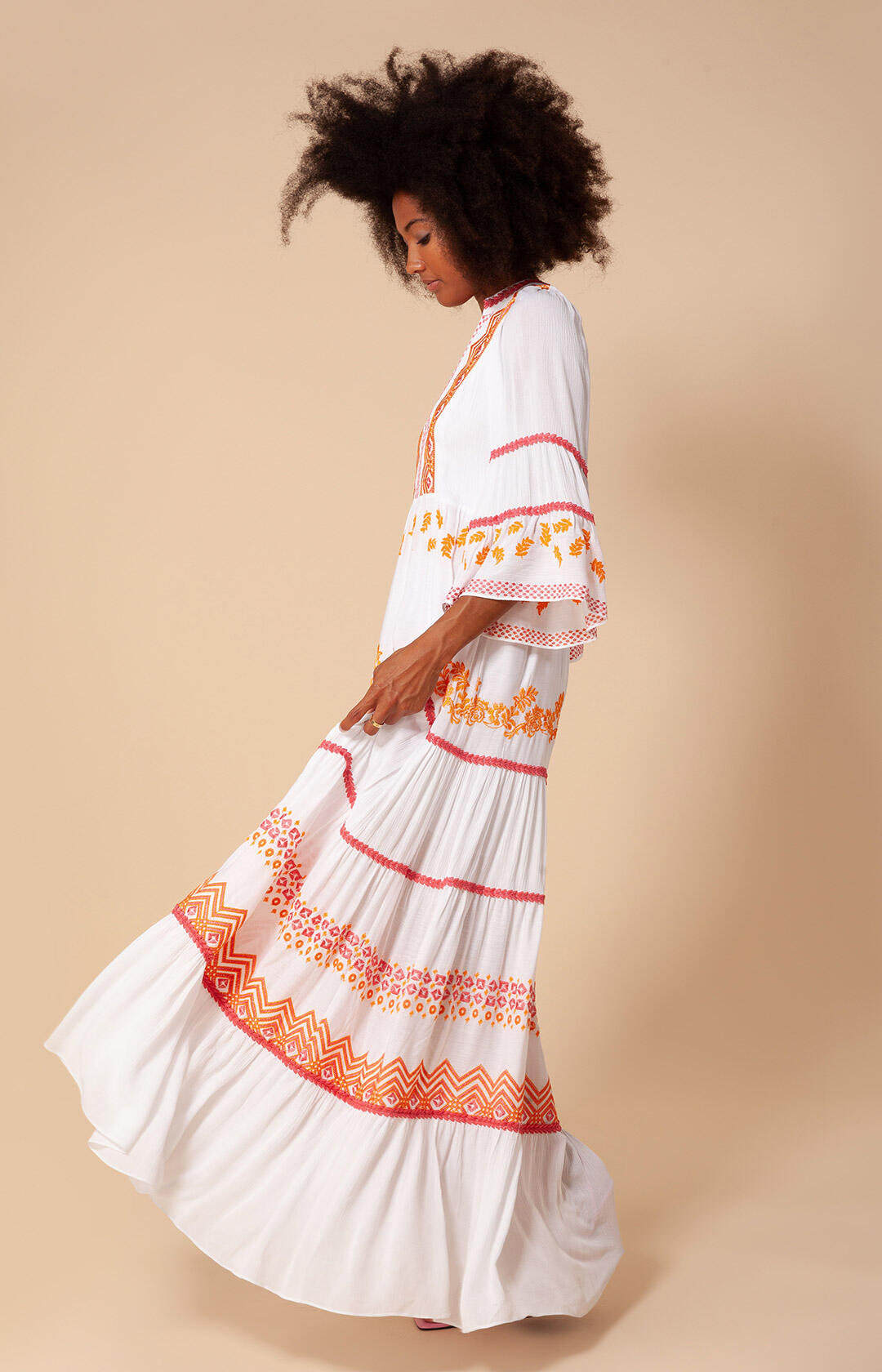 Taliah Long Dress - Coral