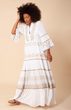 Taliah Long Dress - Gold