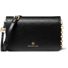 Jet Set Large Pebbled Leather Crossbody Bag - Black