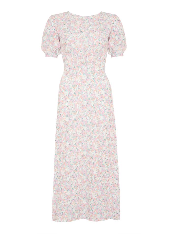Beline Midi Dress - Vionette Floral Pink - Faithfull the brand - Kjoler - VILLOID.no