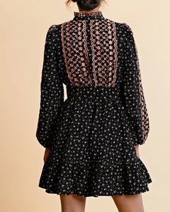 Baby Cord Shirt Dress - Dark Blossom