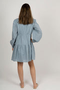 Sealed Broderie Anglaise Dress - Dusty Blue