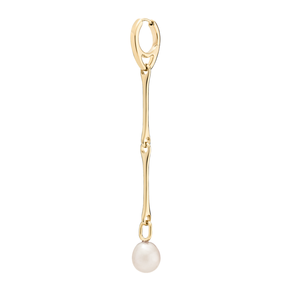 Stag Earring - White Pearl Gold