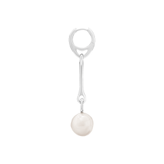 Squash Earring - White Pearl Silver