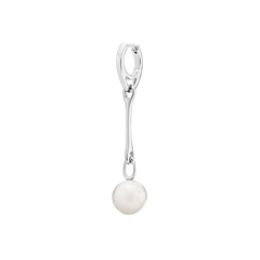 Squash Earring - White Pearl Silver
