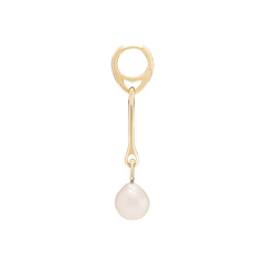 Squash Earring - White Pearl Gold