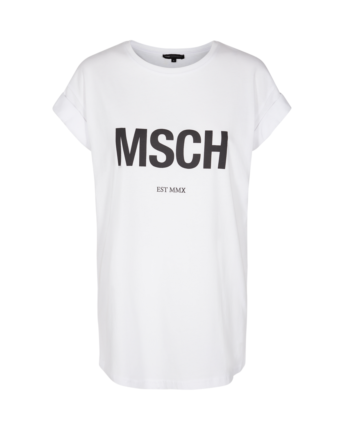 Alva Msch Est Tee - White/Black - Moss Copenhagen - T-skjorter & Topper - VILLOID.no