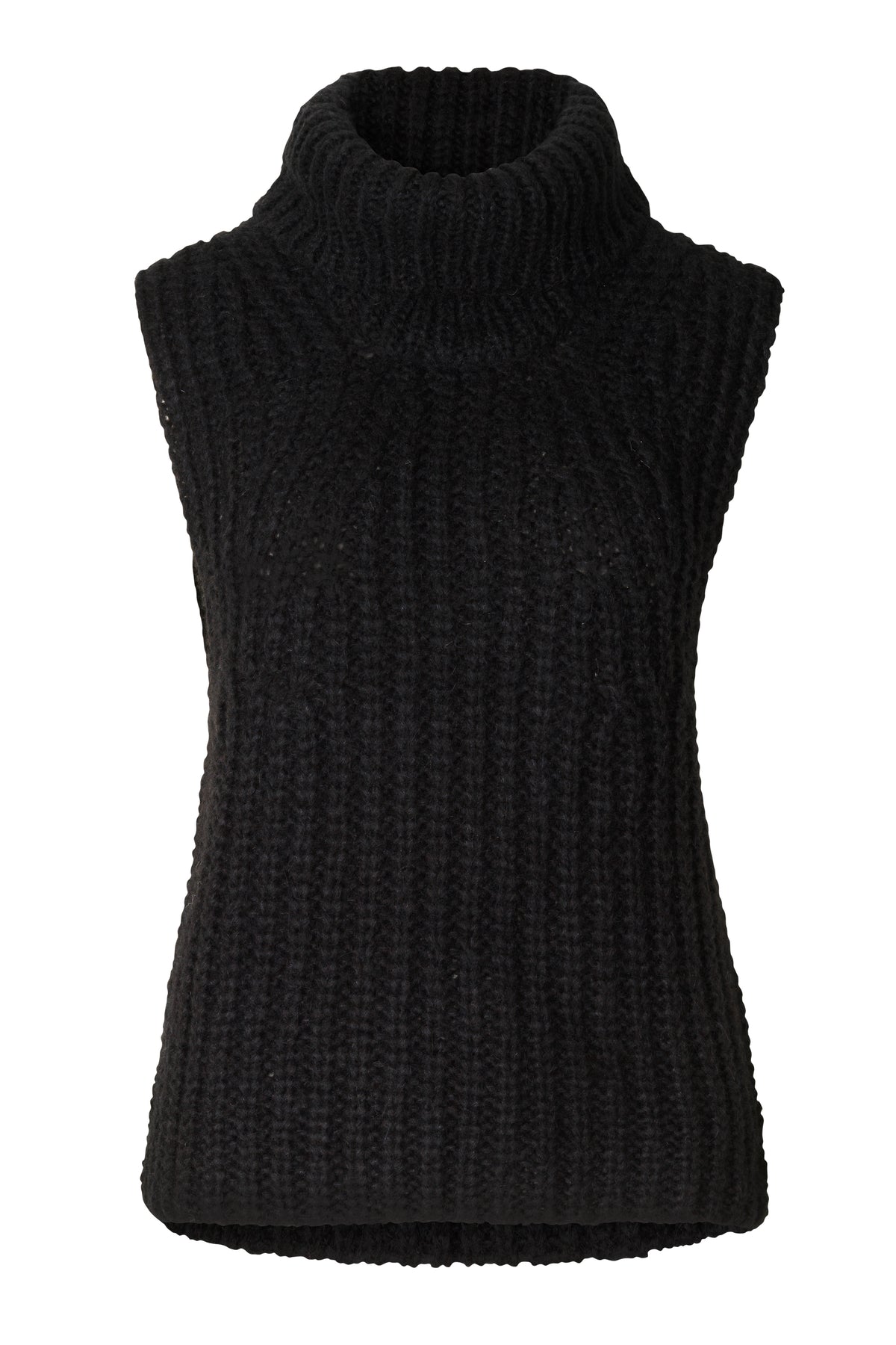 Ivory Knit Vest - Black - Second Female - Gensere - VILLOID.no
