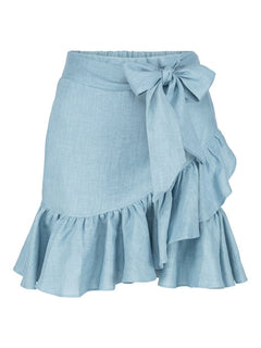 Julli Linen Skirt - Dusty Teal
