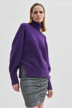 Brook Knit Oversize T-Neck - Tillandsia Purple