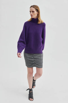 Brook Knit Oversize T-Neck - Tillandsia Purple