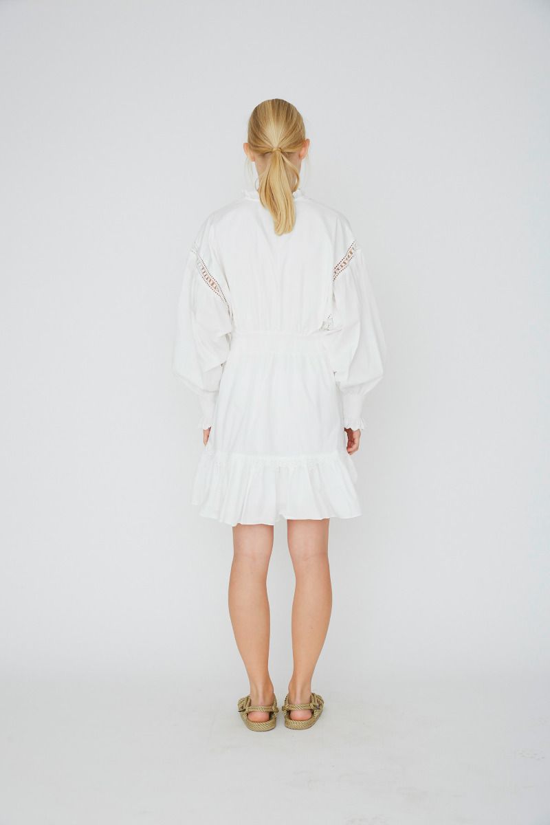 Sandra Ruffle Dress - Cream - Designers Remix - Kjoler - VILLOID.no