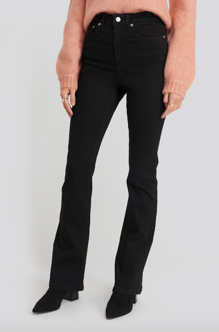 Skinny Bootcut Jeans - Black - NA-KD - Bukser & Shorts - VILLOID.no