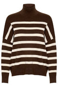 TenleyIW Turtleneck Pullover - Brown/White