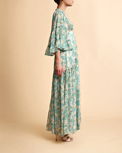 Chiffon V-Neck Dress - New York Blossom