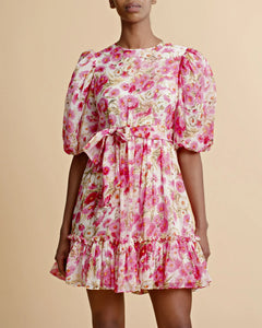 Organza Mini Dress - Pink Daisy