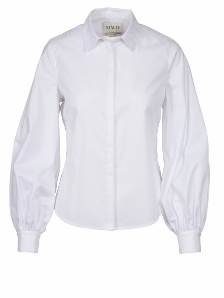 Balloon Sleeve Shirt - White - MAUD - Bluser & Skjorter - VILLOID.no