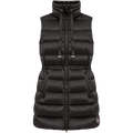 Maxi Down Vest With Drawstring - Black