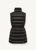 Maxi Down Vest With Drawstring - Black