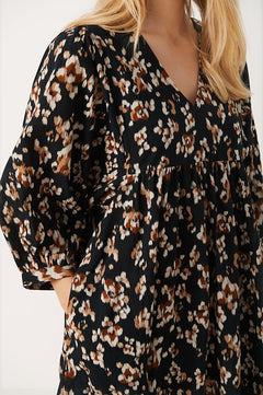 OpalPW Dress - Black Blurred Lea