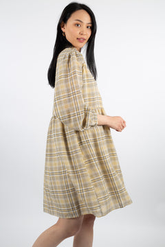 Judith Mini Dress - Yellow Check