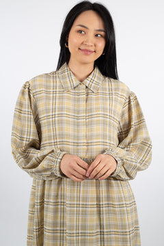 Judith Mini Dress - Yellow Check