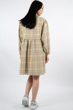 Judith Mini Dress - Yellow Check
