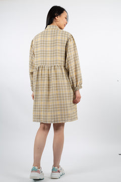 Judith Mini Dress - Yellow Check