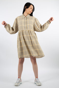 Judith Mini Dress - Yellow Check