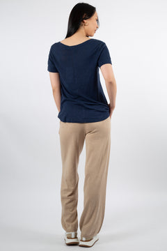 Lily V-neck Tee - Navy