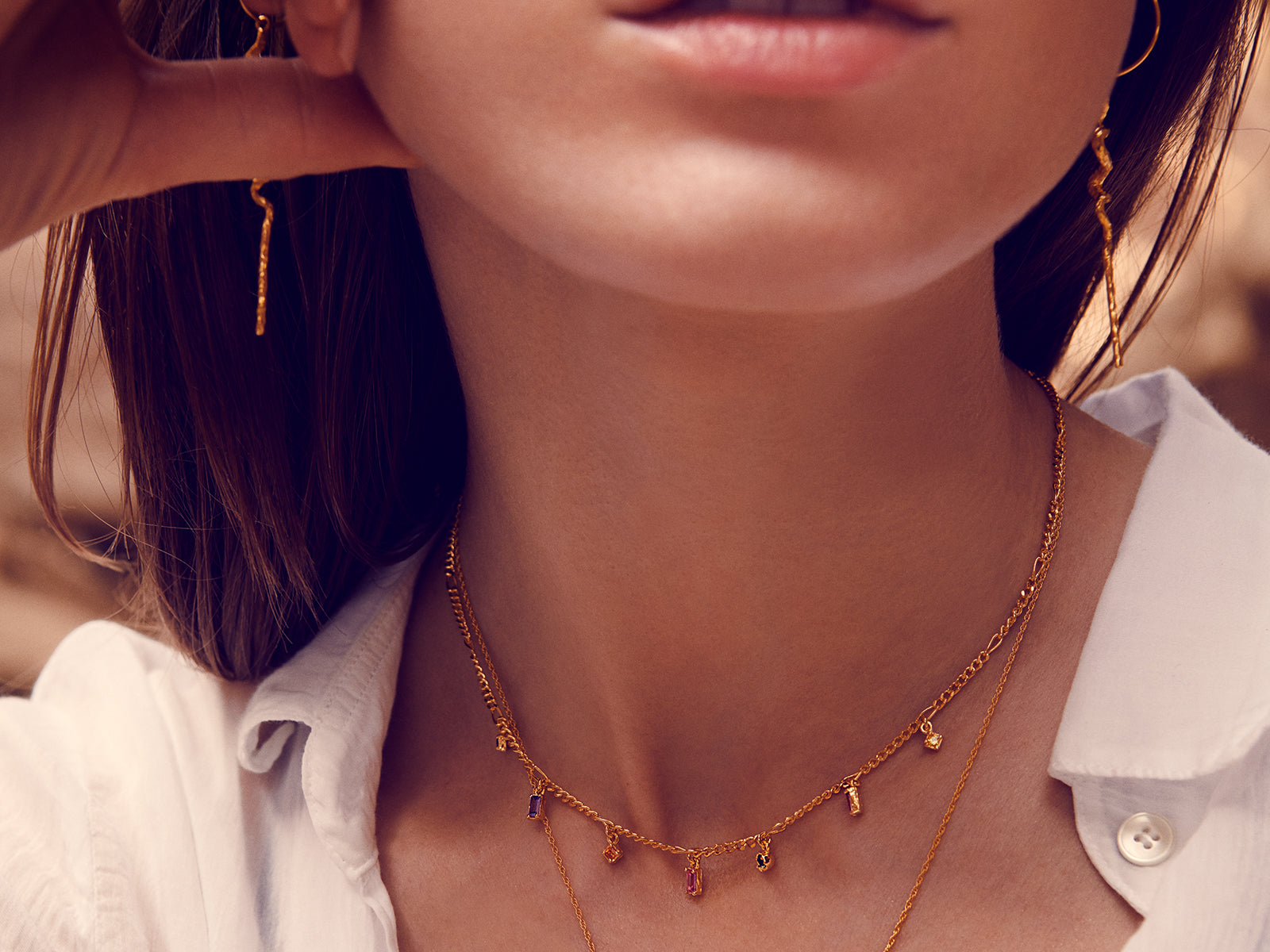 Miriam Necklace - Gold - Maanesten - Tilbehør - VILLOID.no