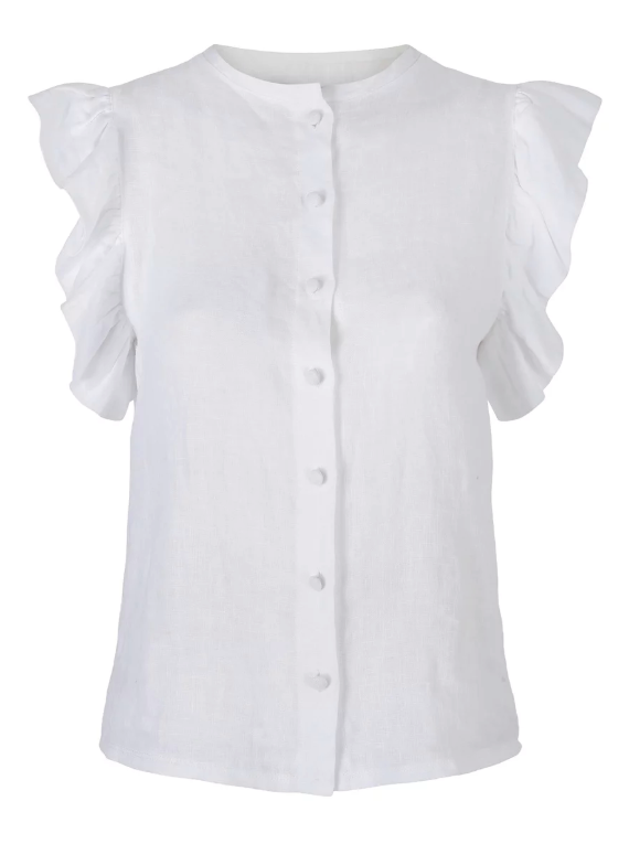 Pauline Linen Shirt - White - Ella & il - T-skjorter & Topper - VILLOID.no