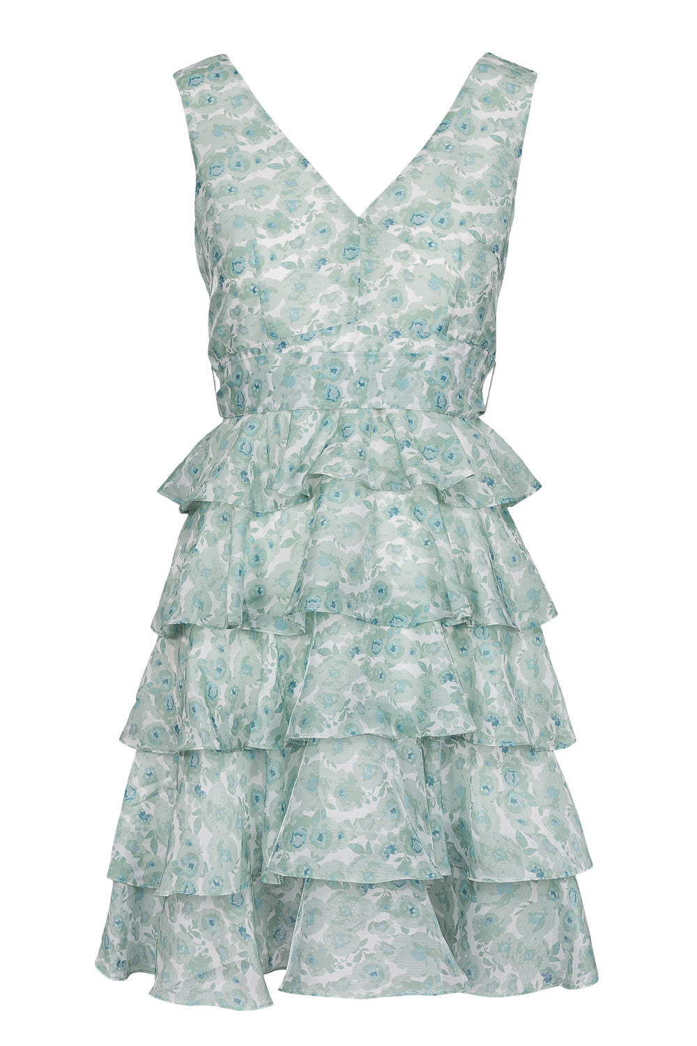 Angel Mini Dress - Green Flowers