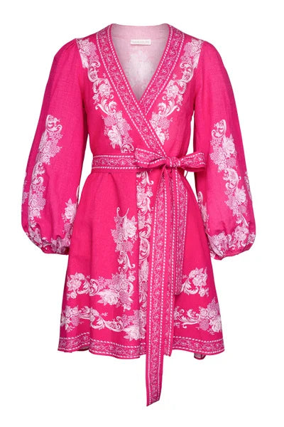 Simona Mini Dress - Pink Print