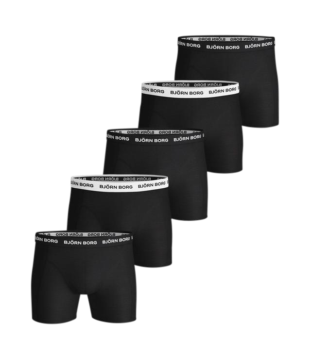Solid Essential Shorts 5-Pack - Black